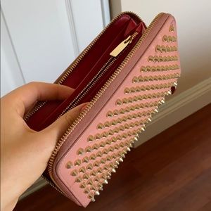 Christina Louboutin Pink Gold Stud Wallet